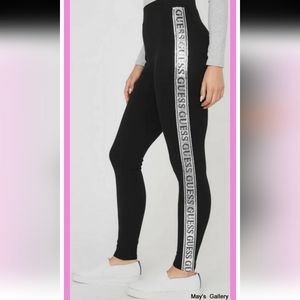 Guess sparkle logo stripe leggings